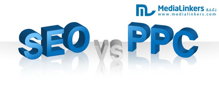 Infographic of SEO Vs PPC Pros and Cons by Medialinkers